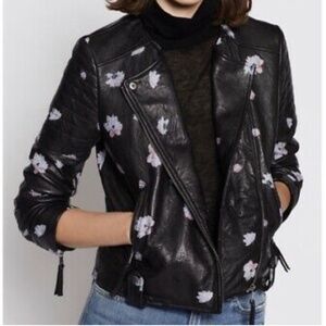 NWOT Joie Thisbe Moto Floral Leather Jacket
